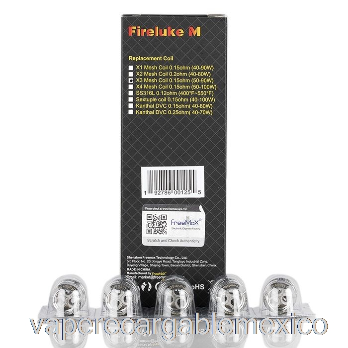 Vape Recargable Freemax Fireluke M / Tx Bobinas De Repuesto De Malla 0.15ohm X3 Bobinas De Malla